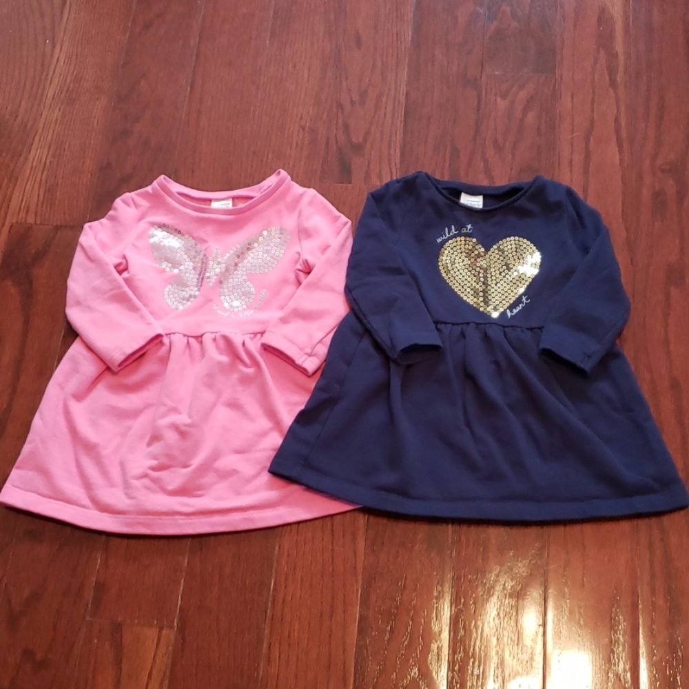 2 Carter's dresses with sequin design